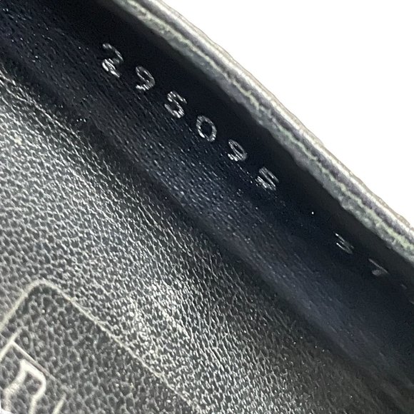 Gucci Black Leather Flats with Silver Tone Logo Plate Size 37.5 - Picture 9 of 12